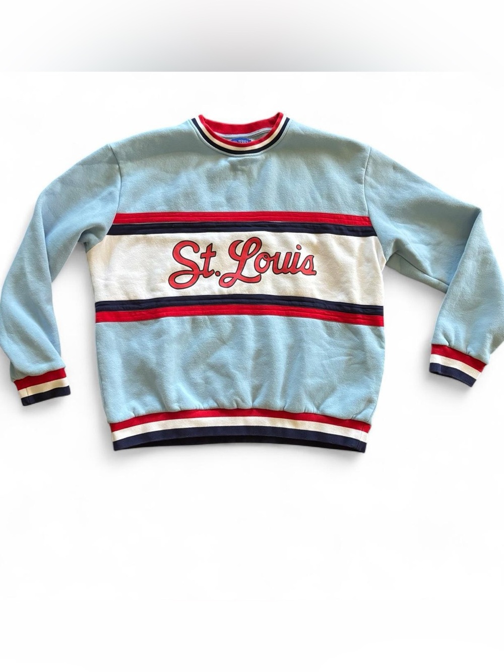Series Six St. Louis Colorblock Crewneck Sweatshirt Blue Red White XL